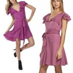 Zac Posen Pink Purple Sailor Dress Silky Ruffled S